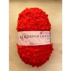 Пряжа "Буклированная" красный мак -88 Пехорка