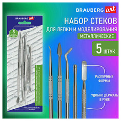 Стеки для лепки и моделирования металлические набор 5 шт, BRAUBERG ART CLASSIC, 271172 (арт. 271172)