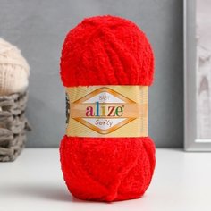 Пряжа "Softy" 100% микрополиэстер 115м/50гр (56 красный) Alize