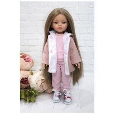 Комплект одежды и обуви для кукол Paola Reina 32 см (пальто, костюм и кеды), розовая клетка Favoridolls