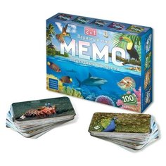 Настольная игра Мемо 2в1 Пернатый мир и Подводный мир, 100 карточек Нескучные игры