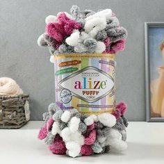 Пряжа "Puffy color" 100 процентов микрополиэстер 9м/100г (6070) Alize