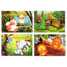 Альбом для рисования А5, 40 листов на клею "Мультяшки", обложка мелованный картон, блок 100 г/м2, микс Полином