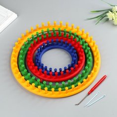 Набор устройств для вязания 4 шт крючок и игла в комплекте d=14 см, 19 см, 24 см, 30 см ООО Лесная сказка