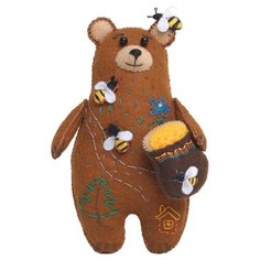 Набор для создания игрушки из фетра+ раскраска»Медовый Мишка» Кукла Перловка