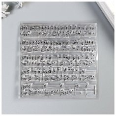 Штамп для творчества силикон "Тетрадь с нотами" 10х10 см Noname