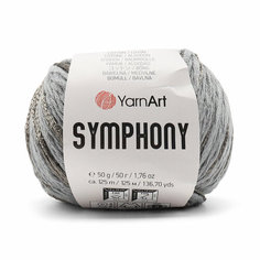 Пряжа для вязания YarnArt Symphony, 50г, 125м (80% хлопок, 20% вискоза) (2108 тёмно-серый), 10 мотков