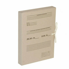 Короб архивный с завязками OfficeSpace, разборный, 35мм, клапан из переплетного картона, до 350л, 356312 Спейс