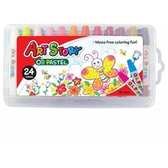 Пастель масляная 24 цвета Crown ArtStory, круглая, пластиковая упаковка, 12 уп. (OP-2400S)