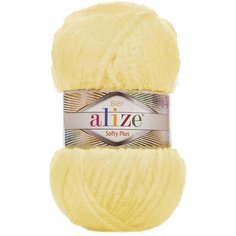 Пряжа Alize Softy plus желтый (13), 100%микрополиэстер, 120м, 100г, 5шт