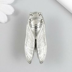 Ручка для шкатулки металл "Цикада" серебро Made in China