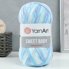 Пряжа "Sweet Baby" 100% акрил 300м/100г (903 бирюза-сирень) 9465087 Россия