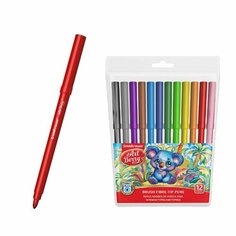 Фломастеры 12 цветов ArtBerry Super Tip Easy Washable, смываемые, вентилируемый колпачок, европодвес Россия