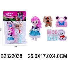 Кукла малышка 8043BSM с питомцем и аксесc. в пак. Китайская игрушка1