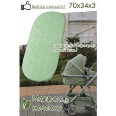Матрас в коляску Baby 70х34х3 салатовый Комфорт Сити