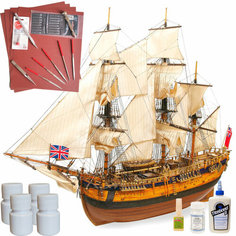 Барк Endeavour, модель парусного корабля OcCre (Испания), М.1:54, подарочный набор для сборки + инструменты + краски, лак и клей Ocio Creativo