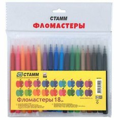 Фломастеры "Яблоко" 18 цветов, смываемые Нет бренда