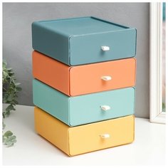 Шкатулка пластик "Ящик" набор 4 шт 19,5х18х23,2 см Нет бренда