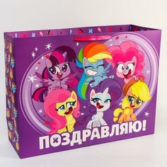 Пакет ламинат "Поздравляю!", 61х46х20 см, My Little Pony Hasbro