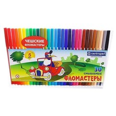 Фломастеры 30 цветов 1.8 мм Centropen 7790 "Пингвины", пластиковый конверт, линия 1.0 мм