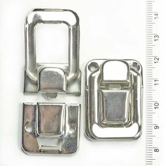 Замочек для шкатулки 0010750 серебряный цвет 36х25 мм, цена за 2 шт. Поделки.рф