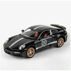 Машинка металлическая Porsche 911 Turbo S 1:24, Коллекционная модель для взрослых, Игрушечный автомобиль с звуковыми и световыми эффектами для детей Элемент
