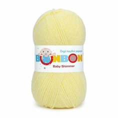 Пряжа NAKO Bonbon Baby Shimmer, св. желтый - 98905, 90% акрил, 10% вискоза, 5 мотков, 100 г, 300 м.