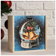 Ящик-пенал Шар желаний, колокол, 20х20х10 см, коробка с открывающейся крышкой, печать Китай
