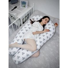 Подушка для беременных мам и малышей U, хлопок 100 %, 150x90 см, подушка для сна, кормления и отдыха, цвет: белый SWEET TAIM Нет бренда