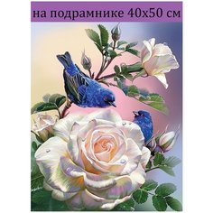 Алмазная мозаика на подрамнике 40х50, 50х40 Цветы птицы Алмазная живопись, Алмазная вышивка наборы с круглыми стразами полная выкладка Стиль для Дома