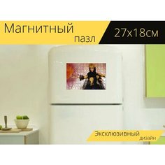 Магнитный пазл "Барби, кукла, принцесса" на холодильник 27 x 18 см. Lots Prints