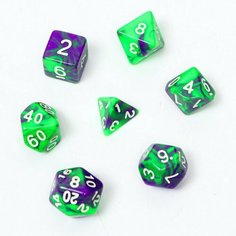 Набор кубиков для D&D (Dungeons and Dragons, ДнД) "Время игры. Нефрит", серия: D&D, 7 шт (комплект из 4 шт)