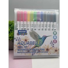 Акварельные двухсторонние фломастеры 12 шт Нет бренда