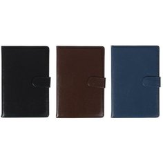 Ежедневник недатированный А5,100 листов в клетку, с хлястиком, обложка ПВХ, микс Noname