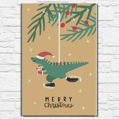 Картина по номерам на холсте новый год рождество (год дракона, елка, дракон, милота, праздник) - 12982 40х60 Бруталити