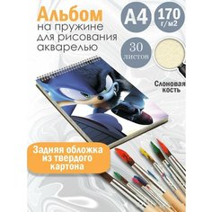 Альбом планшет для рисования акварелью мультфильм Соник Альбомы