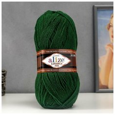 Пряжа "Lanagold fine" 49% шерсть, 51% акрил 390м/100гр (118 зелёный), 1шт Alize