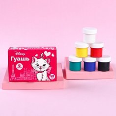 Гуашь 6 цветов по 10 мл, Коты-аристократы, 2 штуки Disney