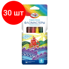 Комплект 30 наб, Фломастеры набор Гамма Классические, 6 цветов, 180319_09 Gamma