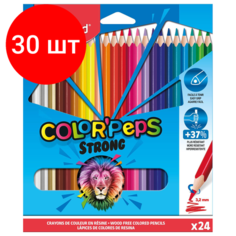 Комплект 30 шт, Карандаши цветные MAPED COLOR PEPS Strong, набор 24 цвета, грифель 3.2мм, пластиков. корпус, 862724