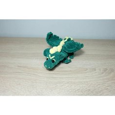 Мягкая плюшевая вязаная игрушка ручной работы "Дракон", цвет зелёный, 8х22 см Нет бренда