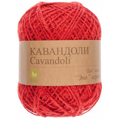 Пряжа Прочее Кавандоли красный (07), 100%джут, 180м, 100г, 3шт