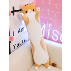 Мягкая игрушка длинный Кот батон, оранжевый, 70 см Forkid