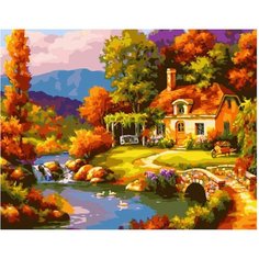 Картина по номерам Домик у реки 40х50 см АртТойс