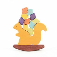 Мастерская Михеевых / Развивающие игрушки балансир Белочка с орешками / деревянные игрушки / интерьерное украшение