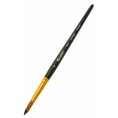 Кисть Roubloff Синтетика имитация колонка серия 1S15 № 6 ручка короткая черная матовая/ желтая обойма
