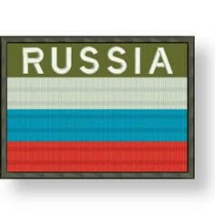 Нашивка флаг россии с надписью RUSSIA на липучке, шеврон тактический на одежду, цвет #05, 7,5*5,5 см. Патч военный с вышивкой Shevronpogon, РФ