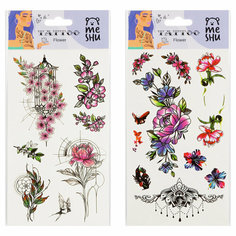 Наклейка-тату MESHU "Flower", 22*10см, инд. уп, европодвес - 6 шт.