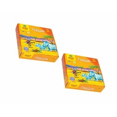 Набор 2 штуки - Гуашь Мульти-Пульти "Енот в Африке", 16 цветов, 20мл, картон