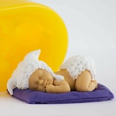 Силиконовая форма для мыла Малыш на подушке №2 3D, для свечей гипса 1шт 7 * 5 * 3 см Нет бренда